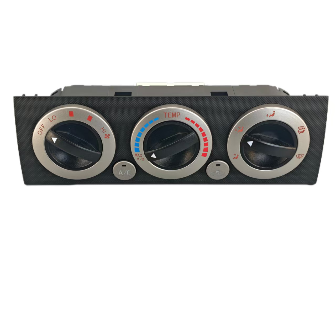 High configuration with silver ring on black background, suitable for: 05-11 Toyota Takuma air conditioning panel black 55900-04020, 05-11 Toyota Tacoma AC Heater Climate Control Panel Black 55900-04020
